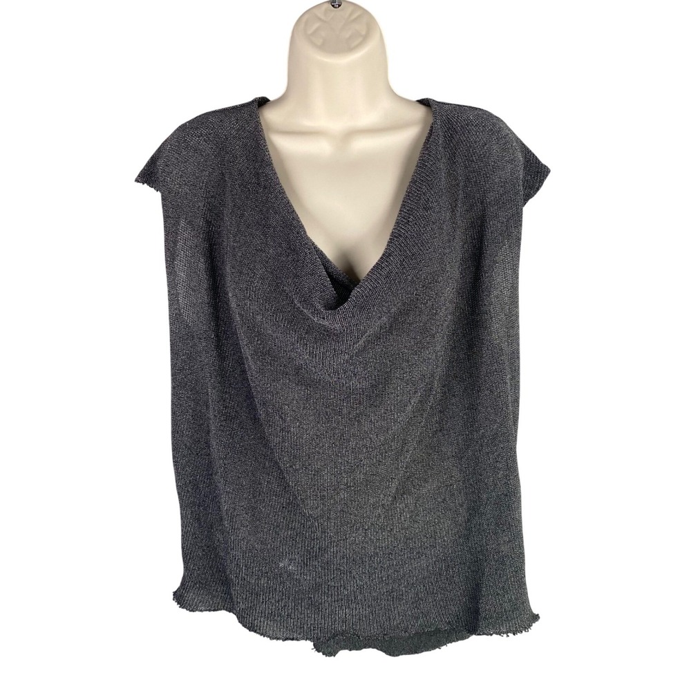 L'AGENCE Knit Top Womens XS Cowl Neck Grunge Edgy Night Out Goth Chic Minimalist